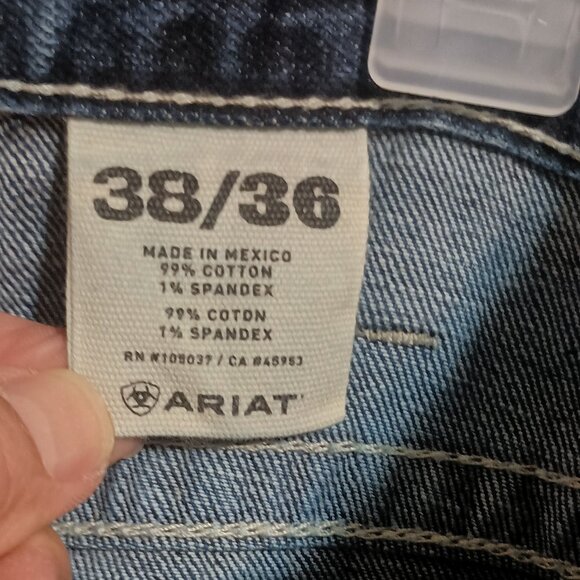 Ariat M4 Low Rise Boot Western Blue Denim Jeans Mens Size 38x36 - Picture 16 of 16